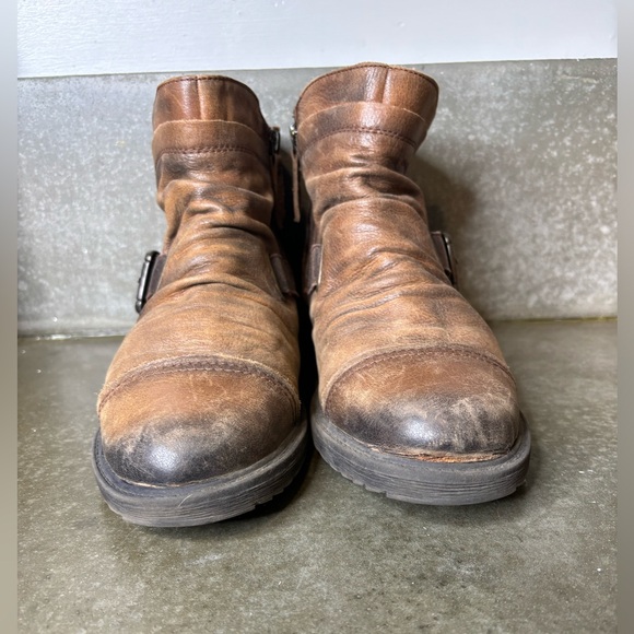 Earth Jericho Almond Brown Leather Boots Womens Size 10B Y2K Super Cool - Picture 6 of 13